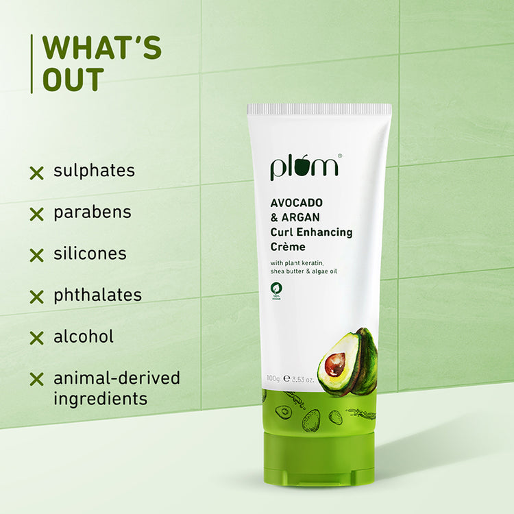 Avocado & Argan Curl Enhancing Creme | Reduces Frizz | Nourishes Curls | Sulphate-Free |100% Vegan