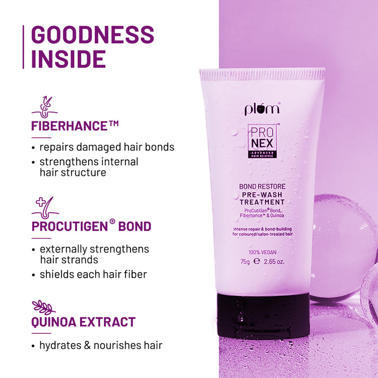 ProNexᵀᴹ Bond Restore Pre-wash Treatment | With Patented Technology - Fiberhanceᵀᴹ, Procutigen® Bond & Quinoa Extract | Strengthens Damaged Hair Bonds, Deep Fiber Restoration