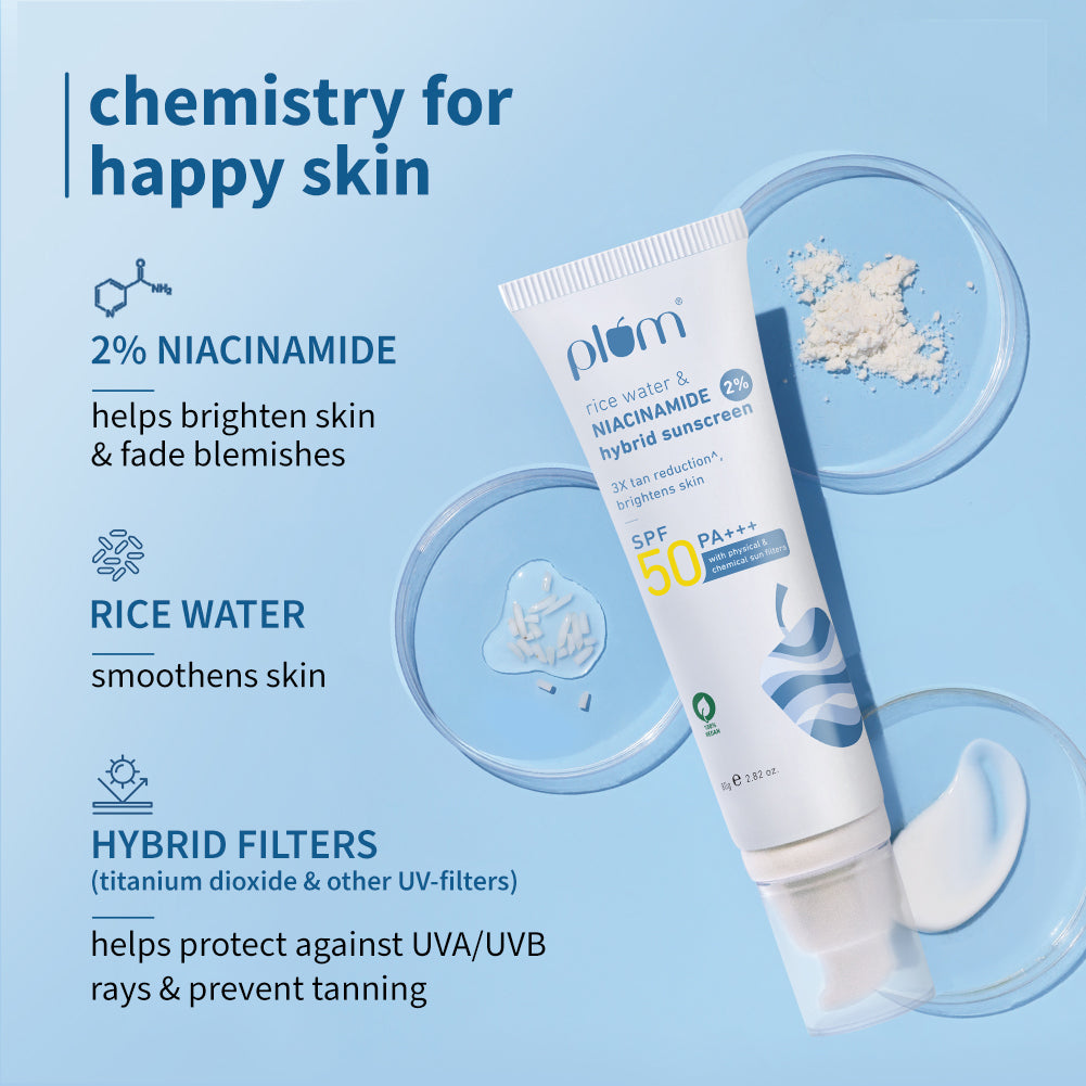 2% Niacinamide & Rice Water SPF 50 PA+++ Hybrid Sunscreen