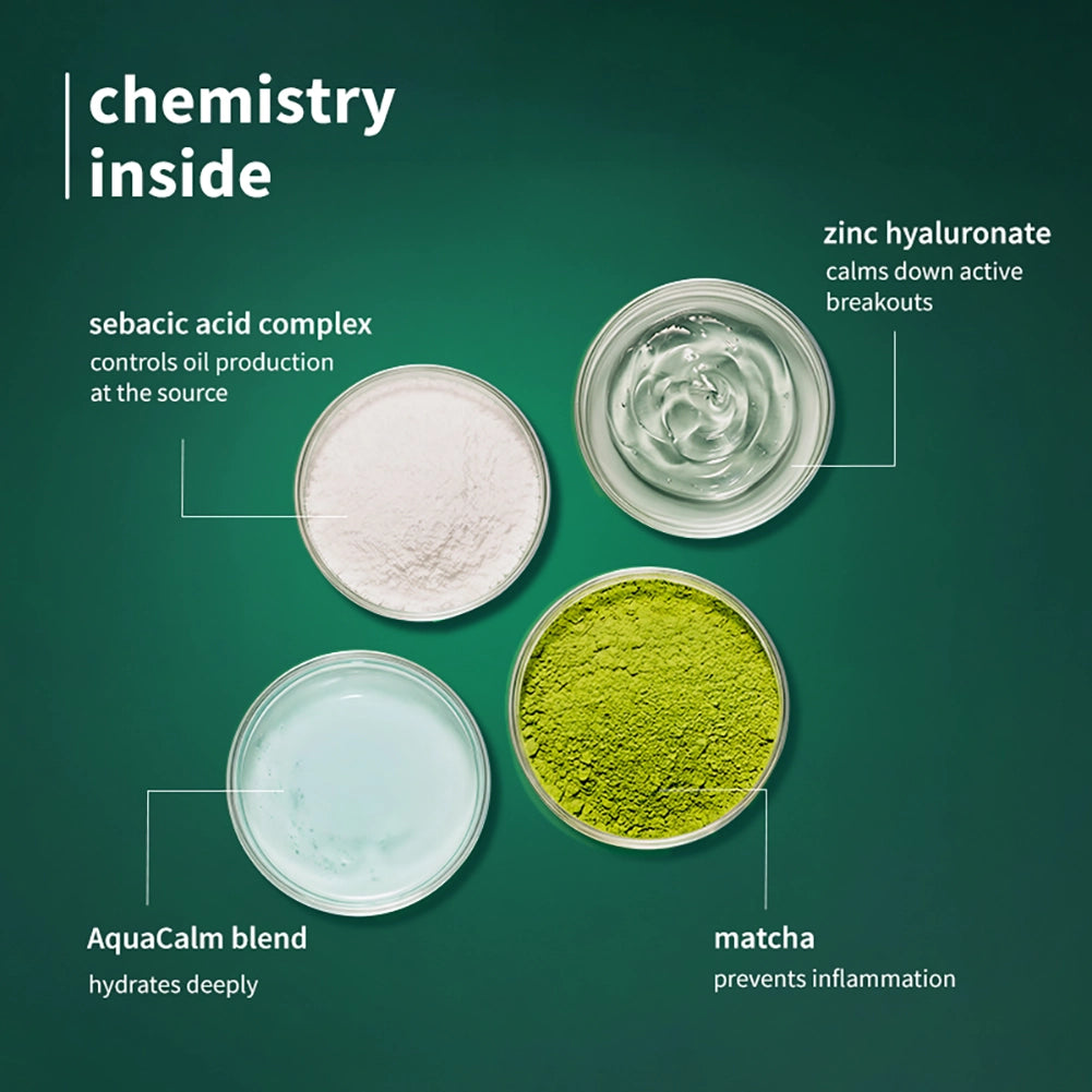 SebaClear™Mattifying Gel Crème with Sebacic Acid & Matcha