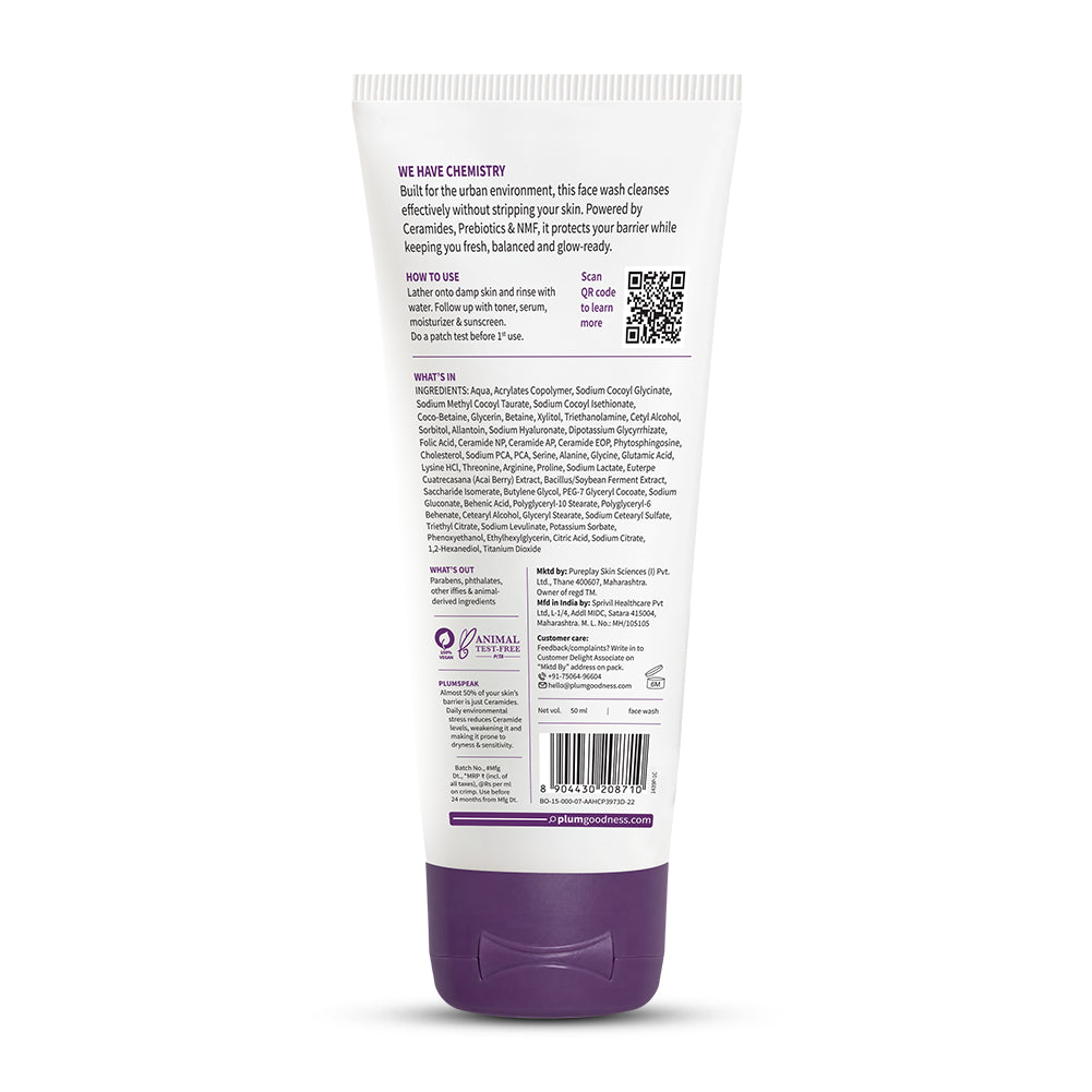 CeraSense™ Barrier Care Face Wash with Acai & 1% NMF