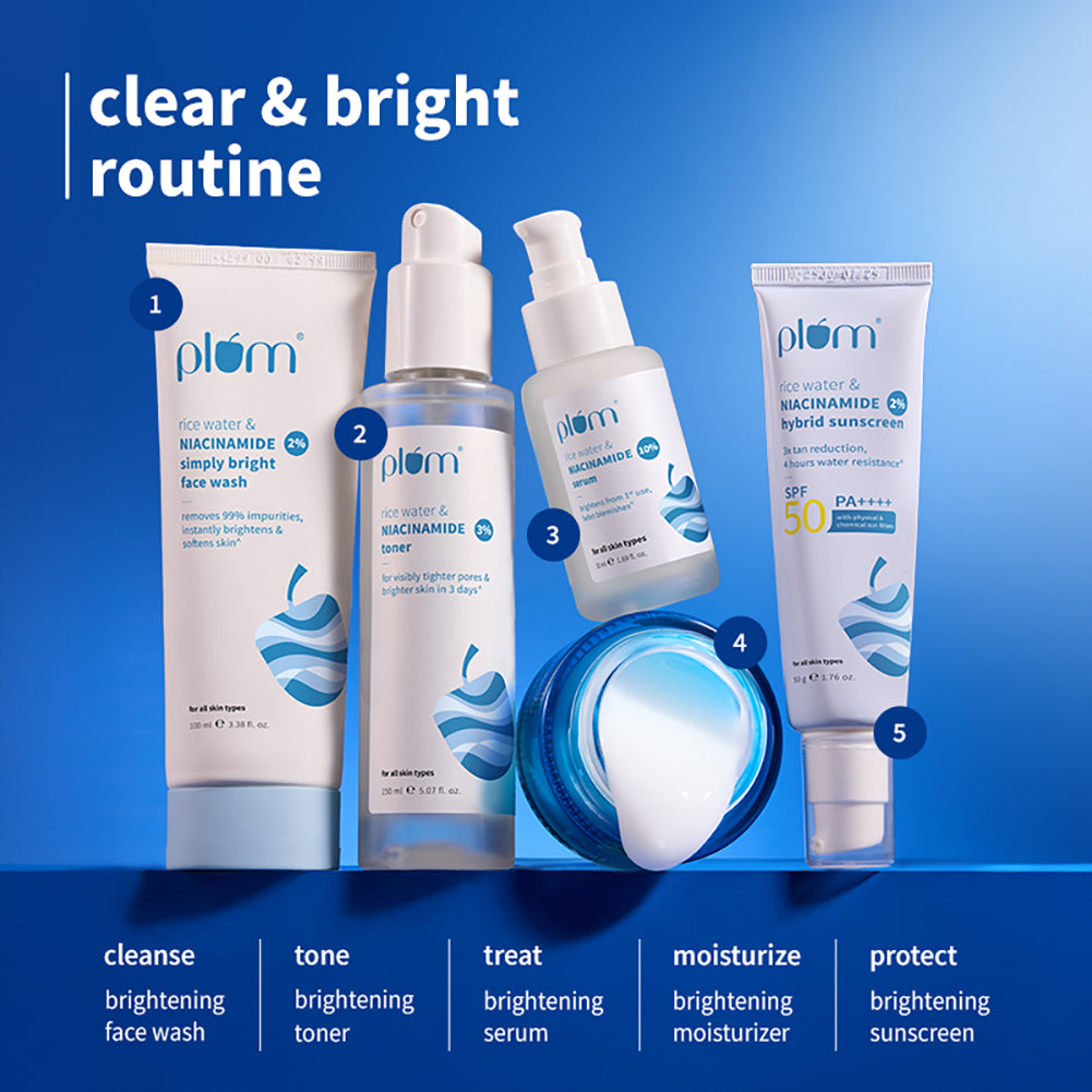 2% Niacinamide & Rice Water Brightening Gel Moisturizer For Clear & Bright Skin