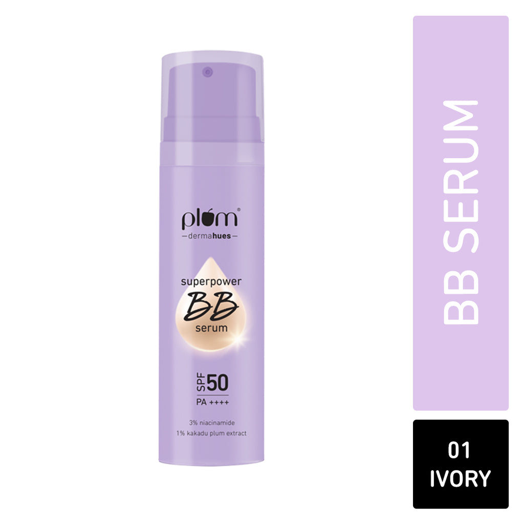 Superpower BB Serum with SPF 50 PA ++++ | Natural Everyday Base | Evens Out Skin Tone | Buildable Coverage |  With 3% Niacinamide | 100% Vegan & Cruelty Free