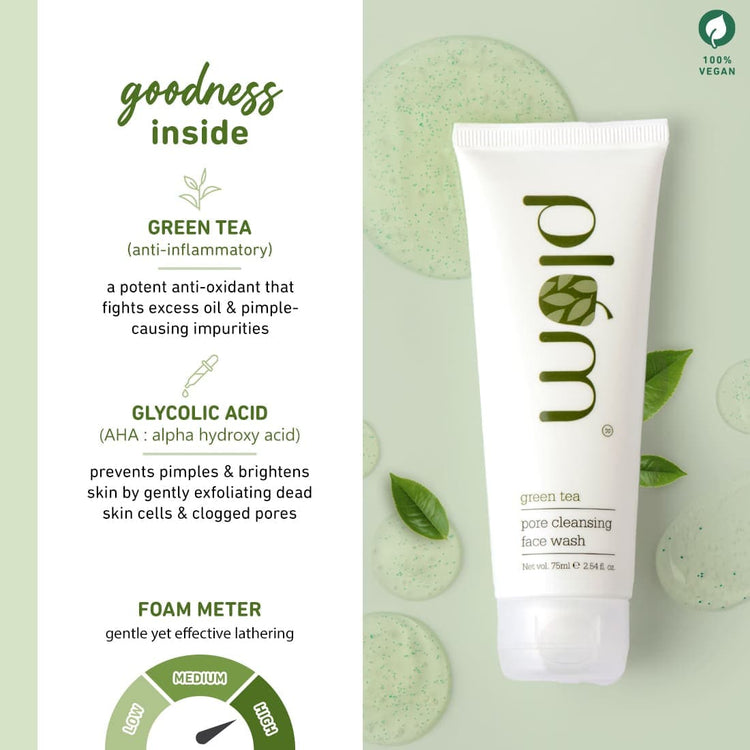 Green Tea Pore Cleansing Face Wash for Oily, Acne-Prone, Combination Skin