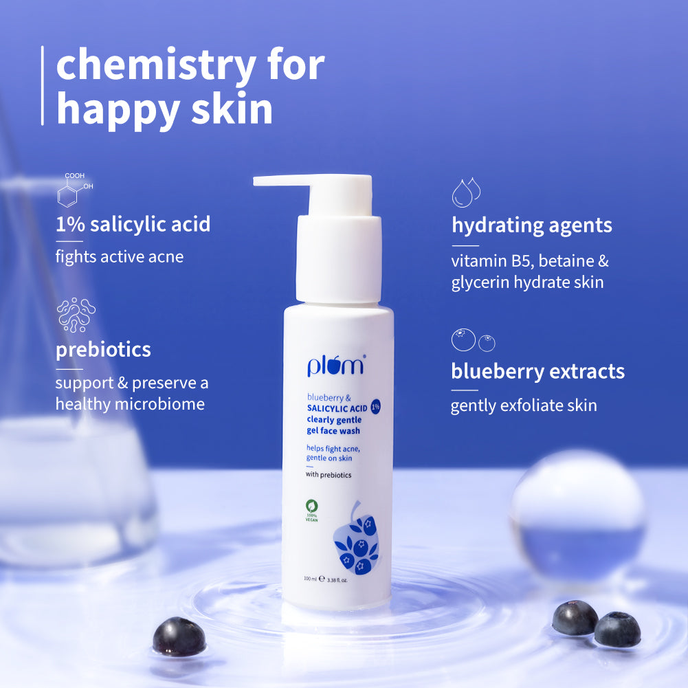 Plum Blueberry & 1% Salicylic Acid Clearly Gentle Gel face Wash