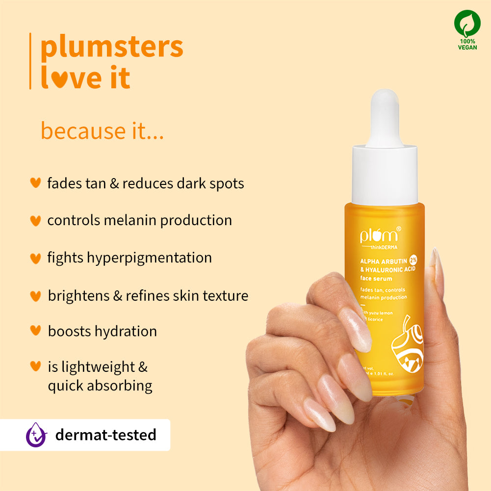 2% Alpha Arbutin & Hyaluronic Acid Tan Fading Face Serum For All Skin Types