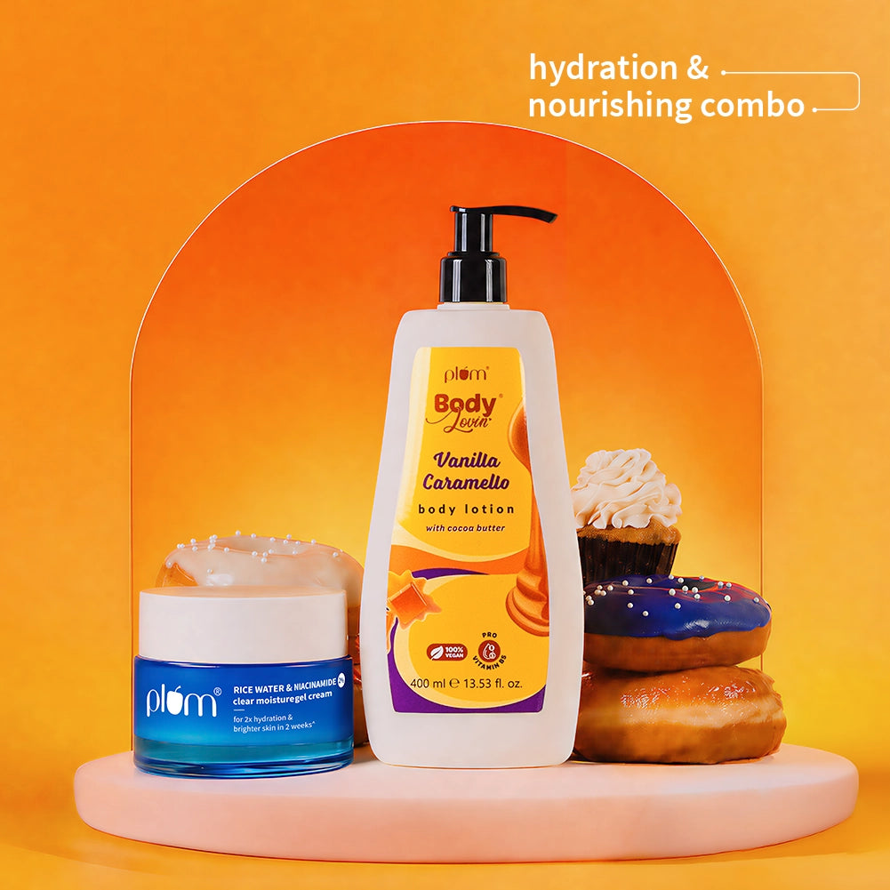 Vanilla Caramello Body lotion and Niacinamide Gel Cream combo