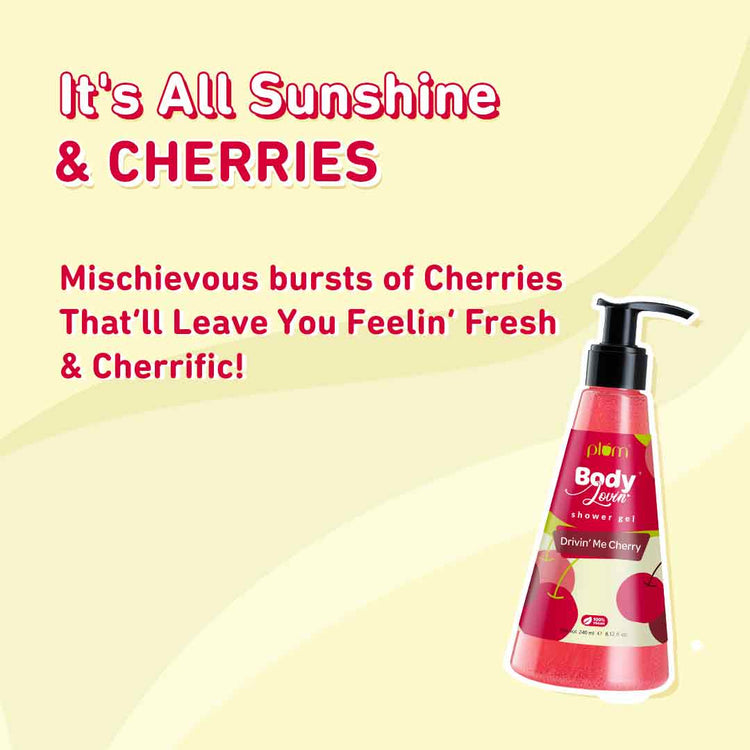 Plum BodyLovin' Drivin' Me Cherry Shower Gel | Fruity Fragrance | SLS free | Non-Drying