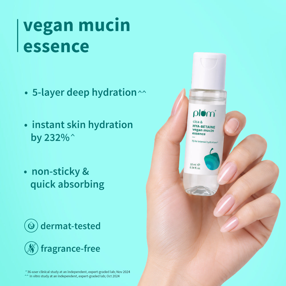 The Glass-ic Duo | Rice Water & 3% Niacinamide Face Toner |  Cica & Hya-Betaine Vegan Mucin Face Essence| Travel-size
