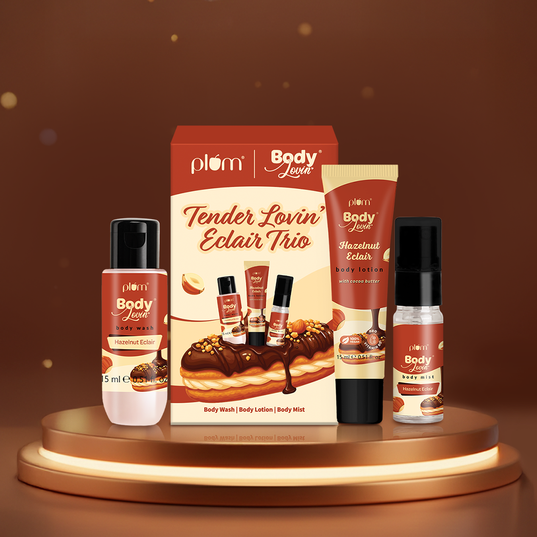 Plum BodyLovin' Tender Lovin' Eclair Trio | Body wash | Body Mist | Body Lotion | Travel-size