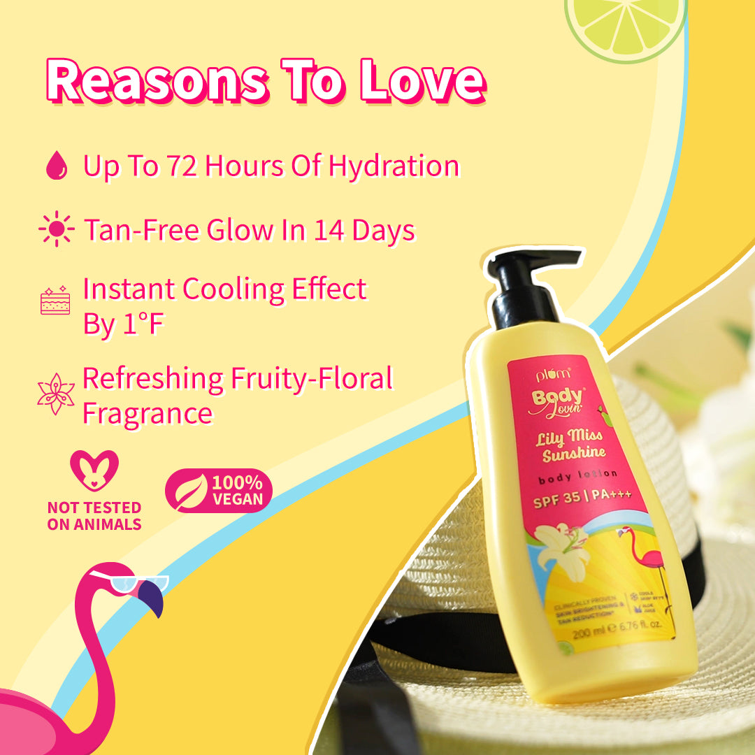 Lily Miss Sunshine Body Lotion SPF 35 PA+++ by Plum BodyLovin'