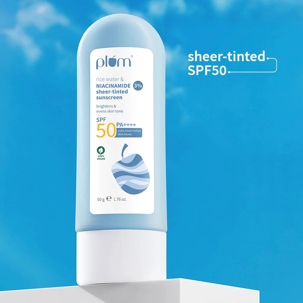 🎁 3% Niacinamide & Rice Water SPF 50 Sheer-Tinted Sunscreen | 50 g