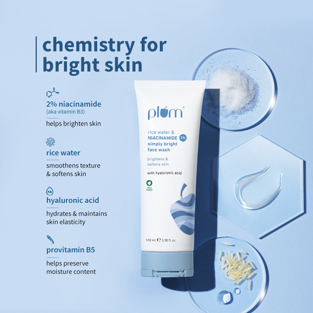 Niacinamide Bright & Clear Skin Combo | Face Wash, Toner, Serum, Gel Moisturizer & SPF 50 PA+++ Sunscreen
