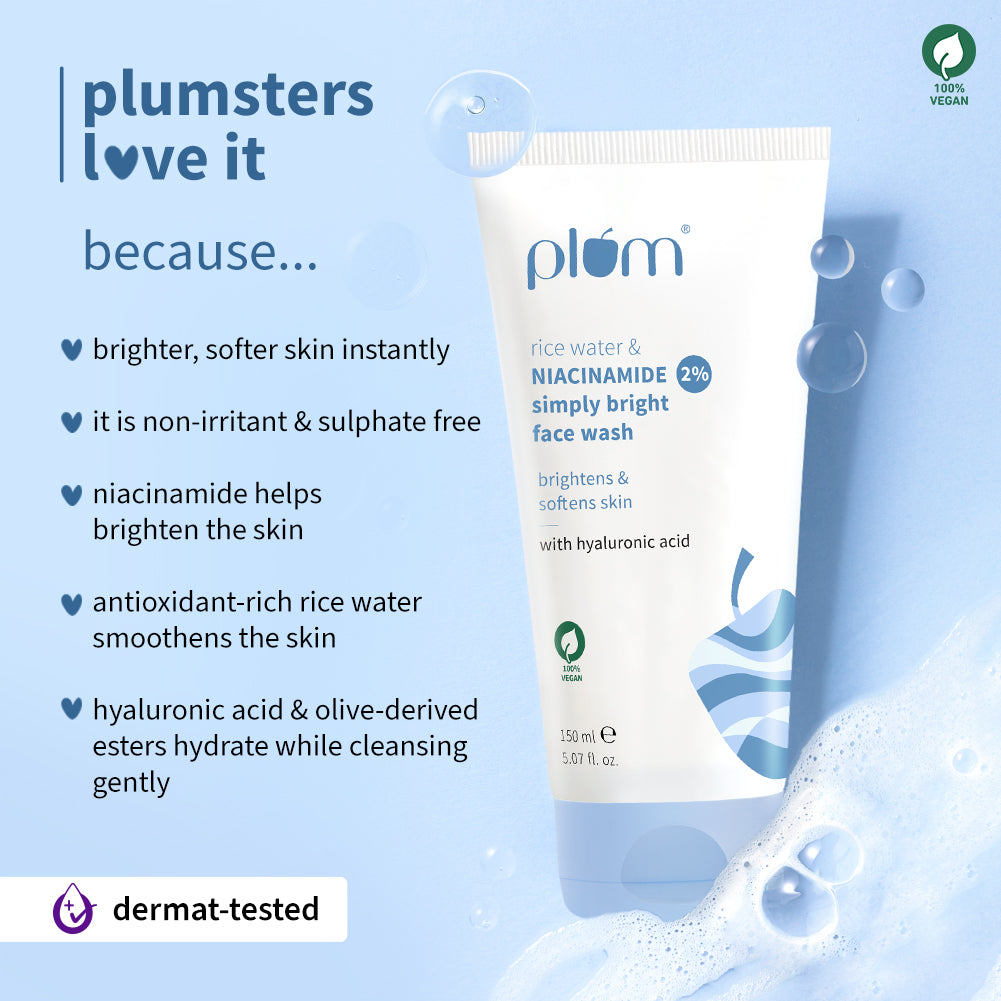 Plum 2% Niacinamide & Rice Water Simply Bright Face Wash