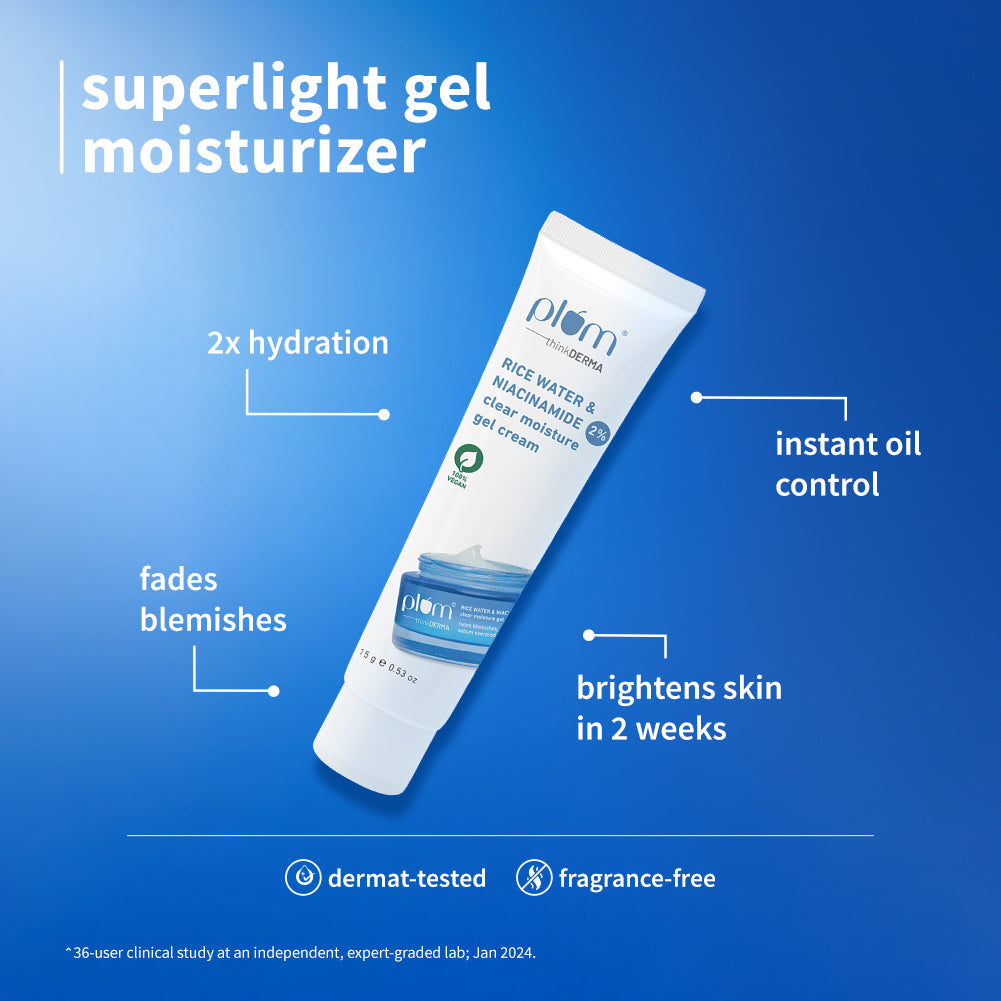 Plum Niacinamide Skincare Trio Kit | Face Wash | Moisturizer | Sunscreen | Travel-Size