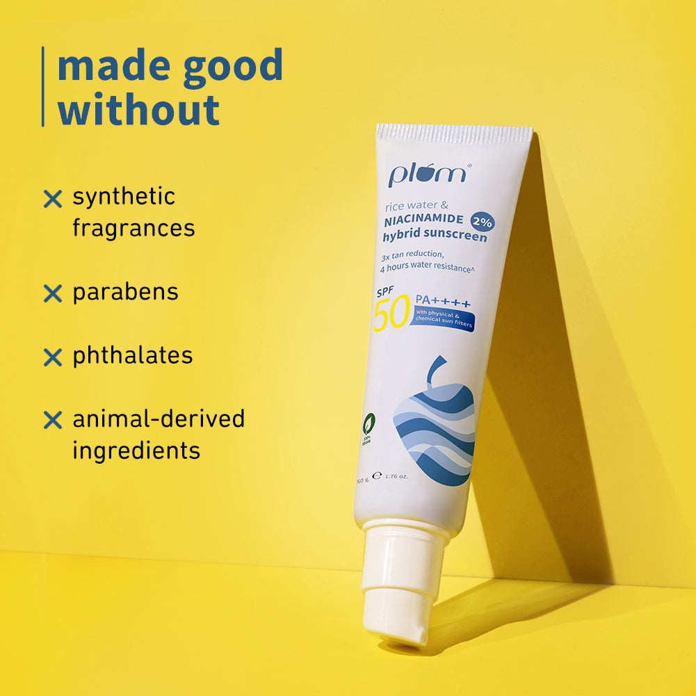2% Niacinamide & Rice Water SPF 50 PA+++ Hybrid Sunscreen - Pack of 2