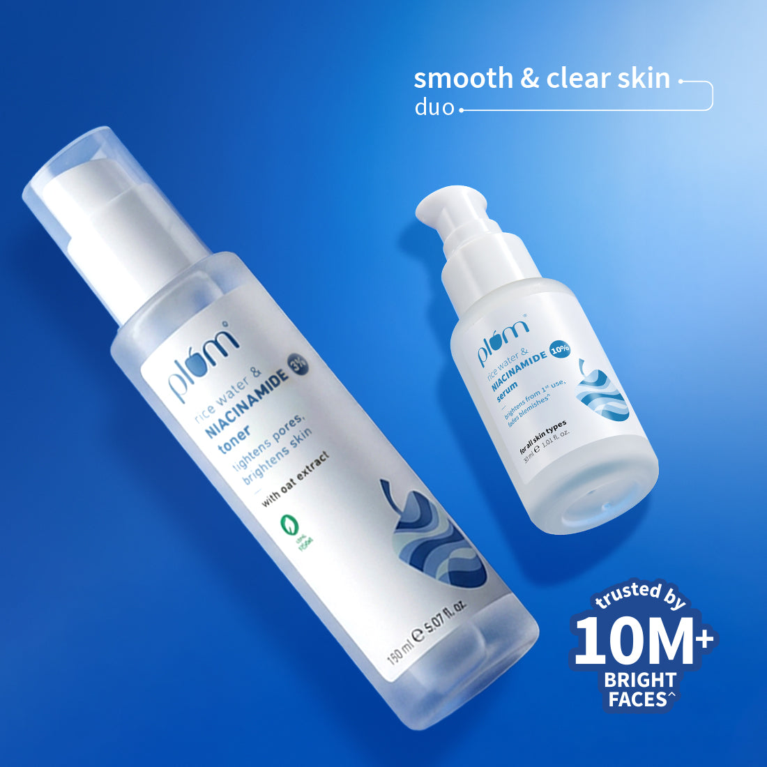 Niacinamide with Rice Water Acne Busting Duo - Face Serum (30ml) & Toner