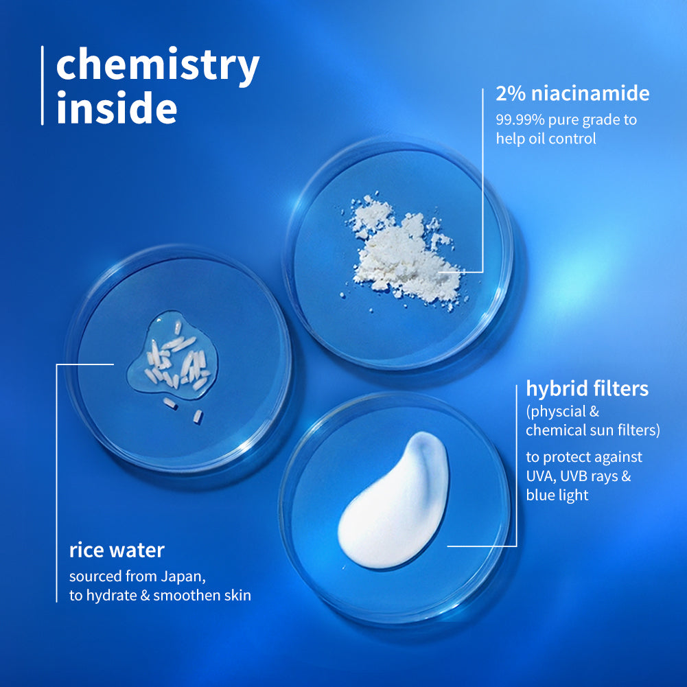 2% Niacinamide & Rice Water SPF 50 PA++++ Hybrid Sunscreen