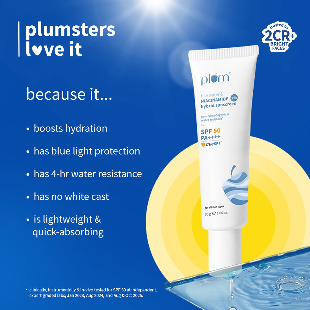 2% Niacinamide & Rice Water SPF 50 PA++++ Hybrid Sunscreen