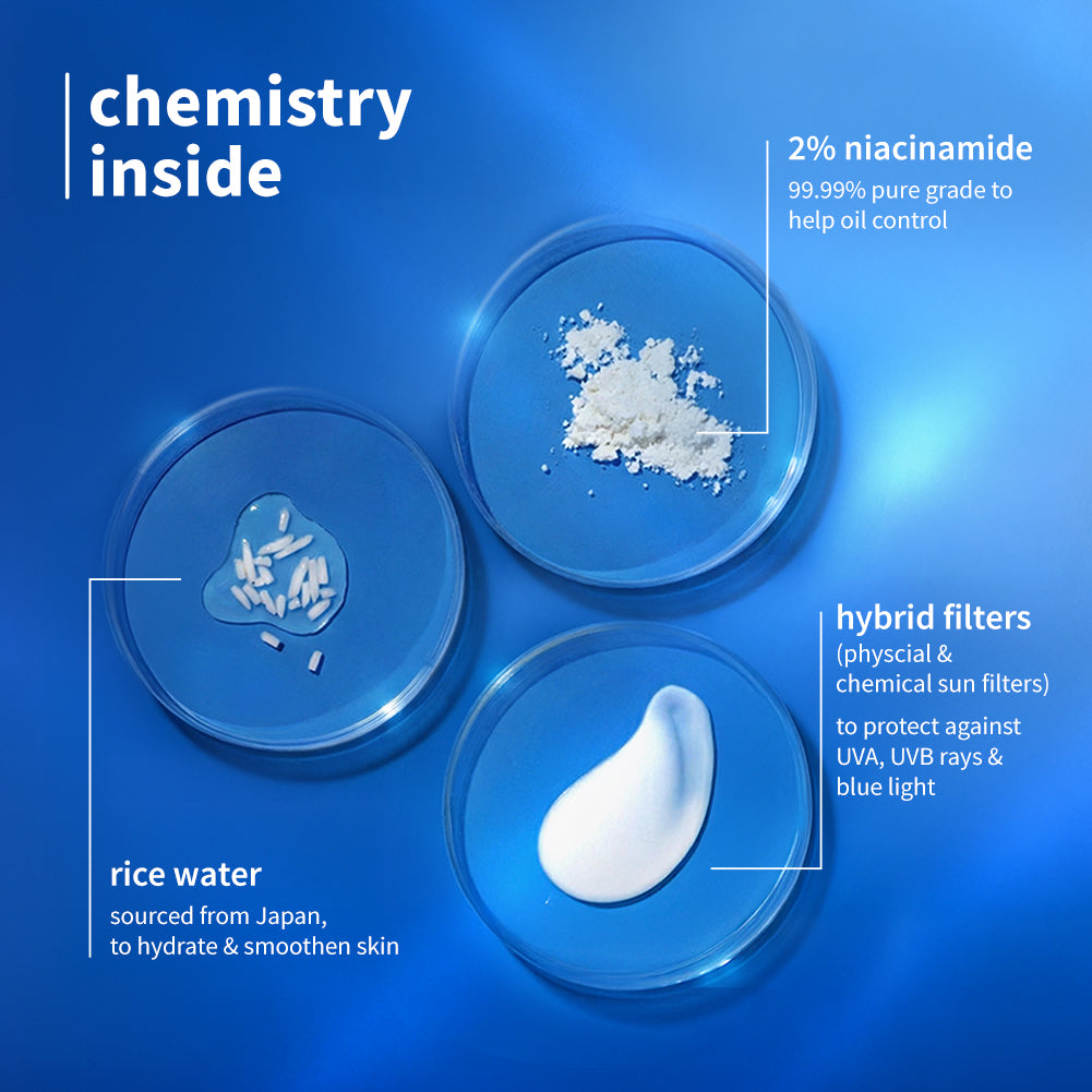 2% Niacinamide & Rice Water SPF 50 PA++++ Hybrid Sunscreen