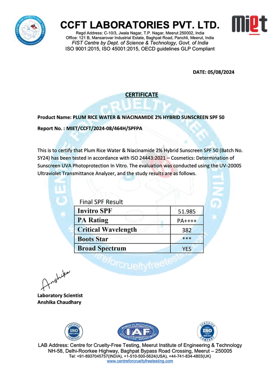 Rice Water & 2% Niacinamide SPF 50 Sunscreen