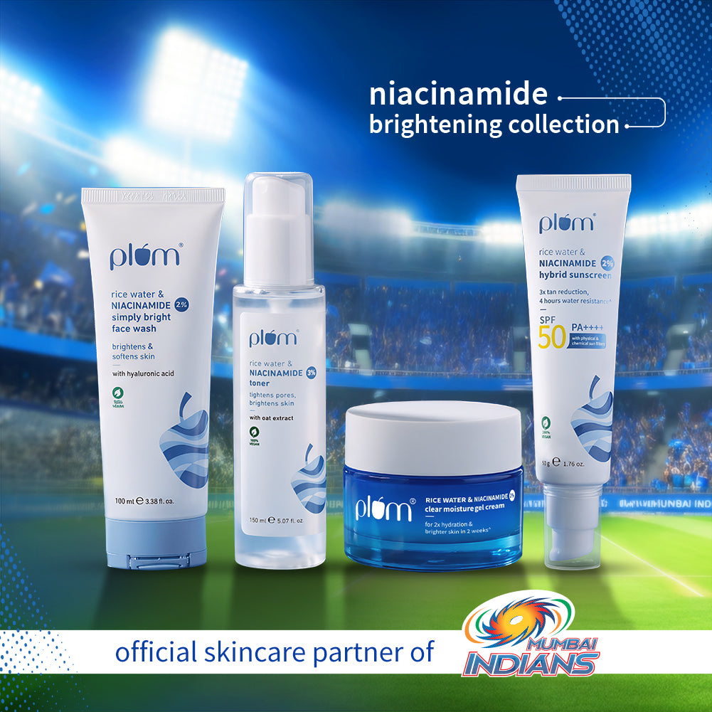 Niacinamide & Rice Water CTMS Combo | Face Wash, Toner, Moisturizer & Sunscreen