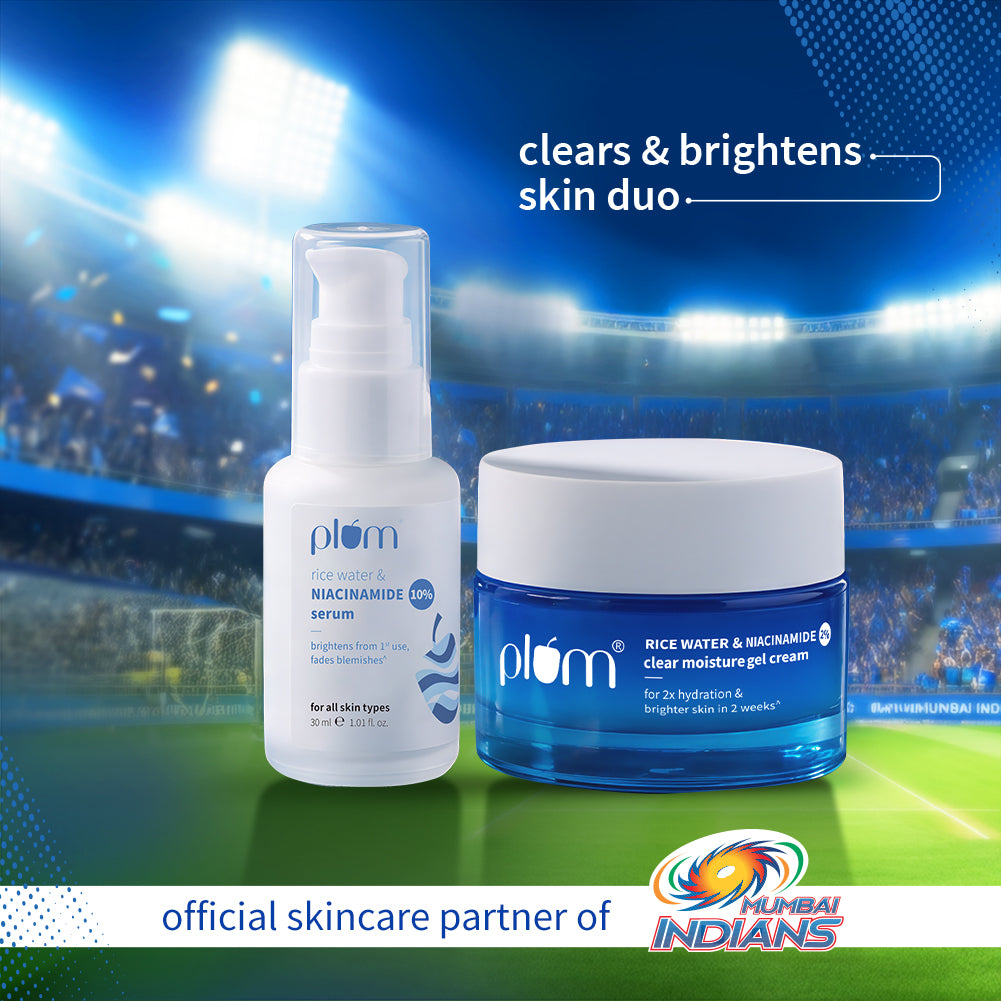 Clear & Bright Duo | Plum Rice Water & 2% Niacinamide Gel Cream & 10% Niacinamide Face Serum with Rice Water