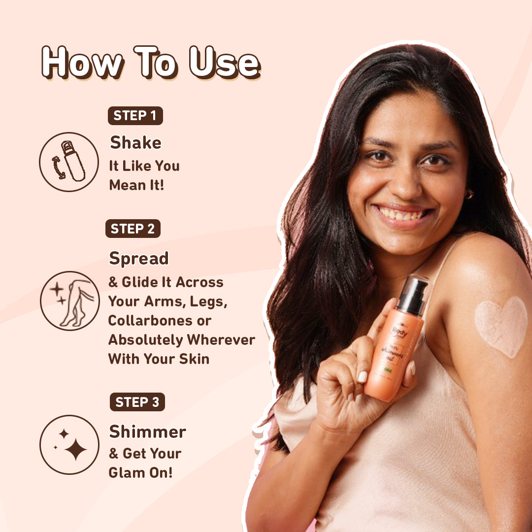 Get Body Shimmer Oil for Peach Glow Plum Goodness