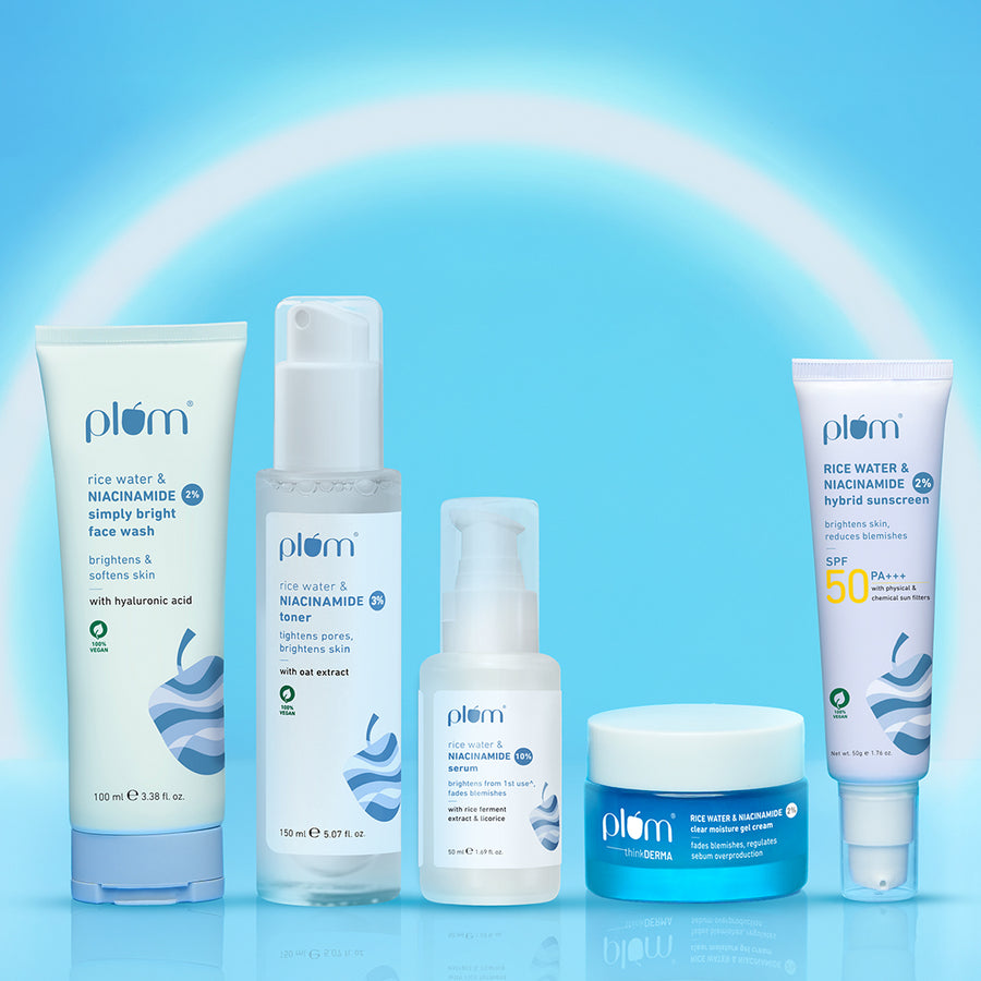 Niacinamide Bright & Clear Skin Combo | Face Wash, Toner, Serum, Gel M       – Plum