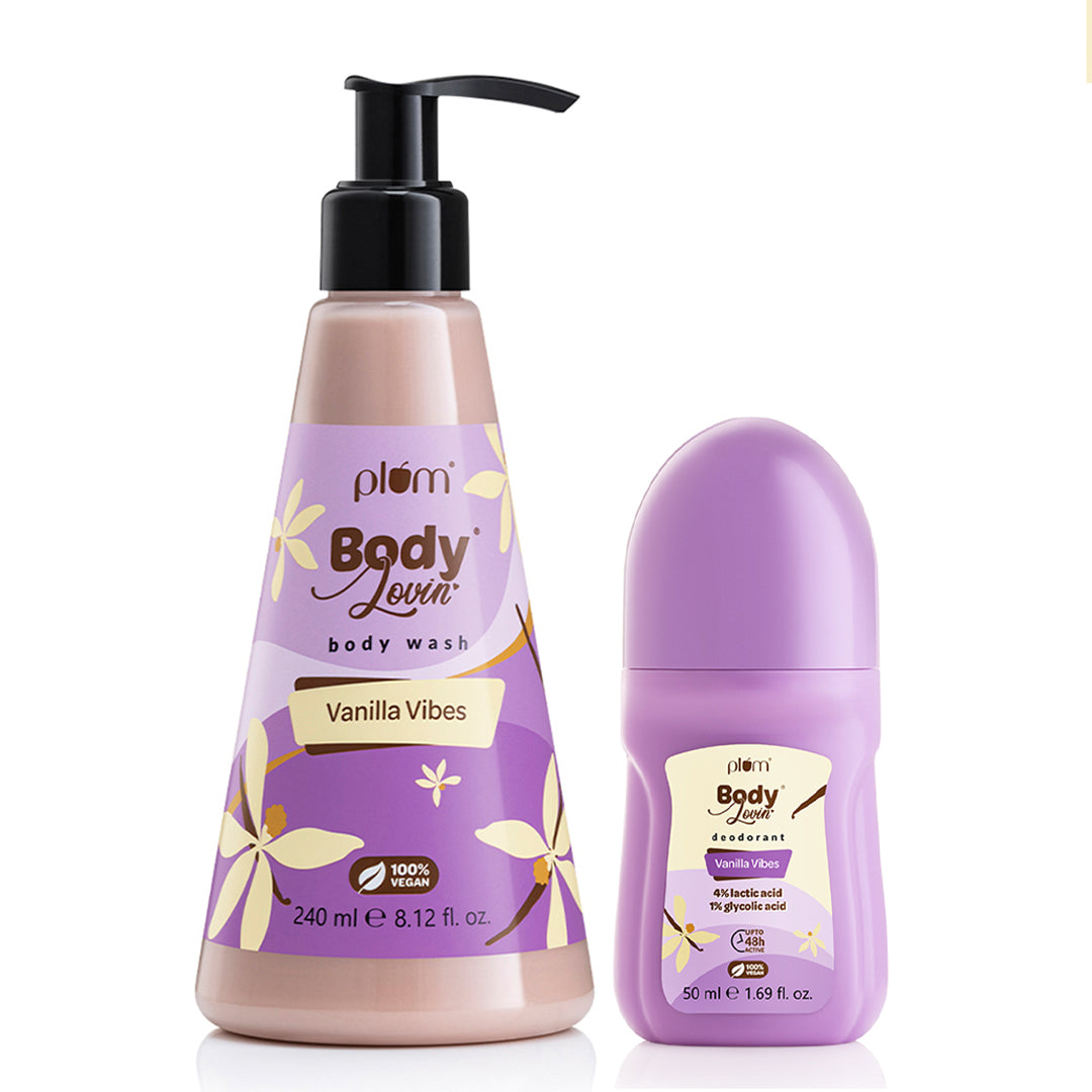 Warm Vanilla Body Wash & Roll-On Duo by Plum BodyLovin'