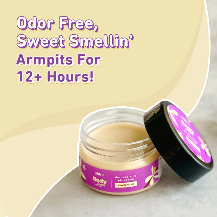 Plum BodyLovin' Vanilla Vibes De-odorizing Pit Cream | Aluminium-free Underarm Deodorant | Eliminates Odor