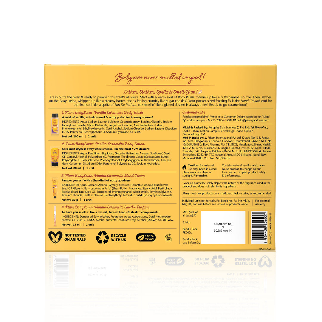 Vanilla Caramello Bath & Body Gift Set by Plum BodyLovin'