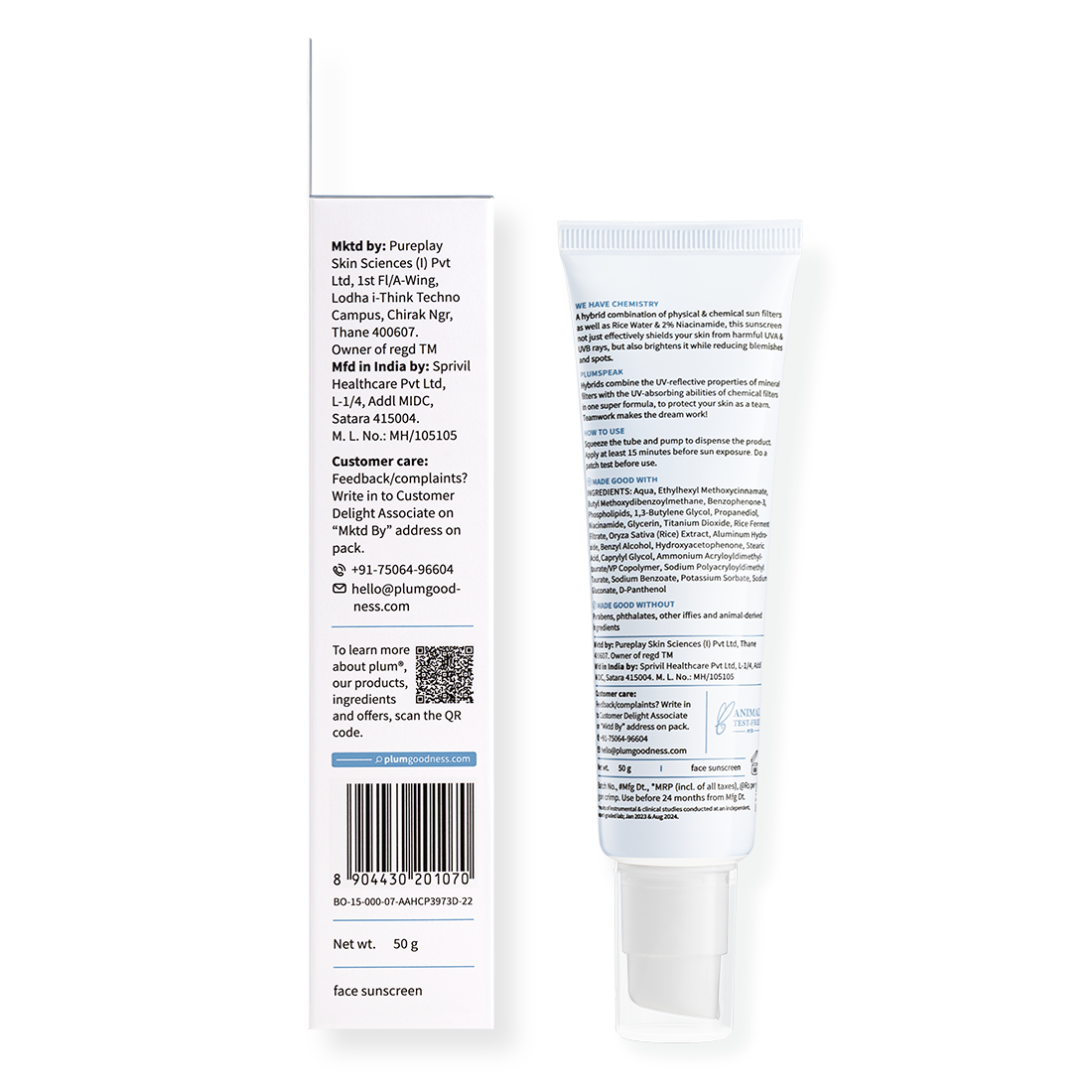 2% Niacinamide Sunscreen & Rice Water SPF 50 PA++++ Sunscreen