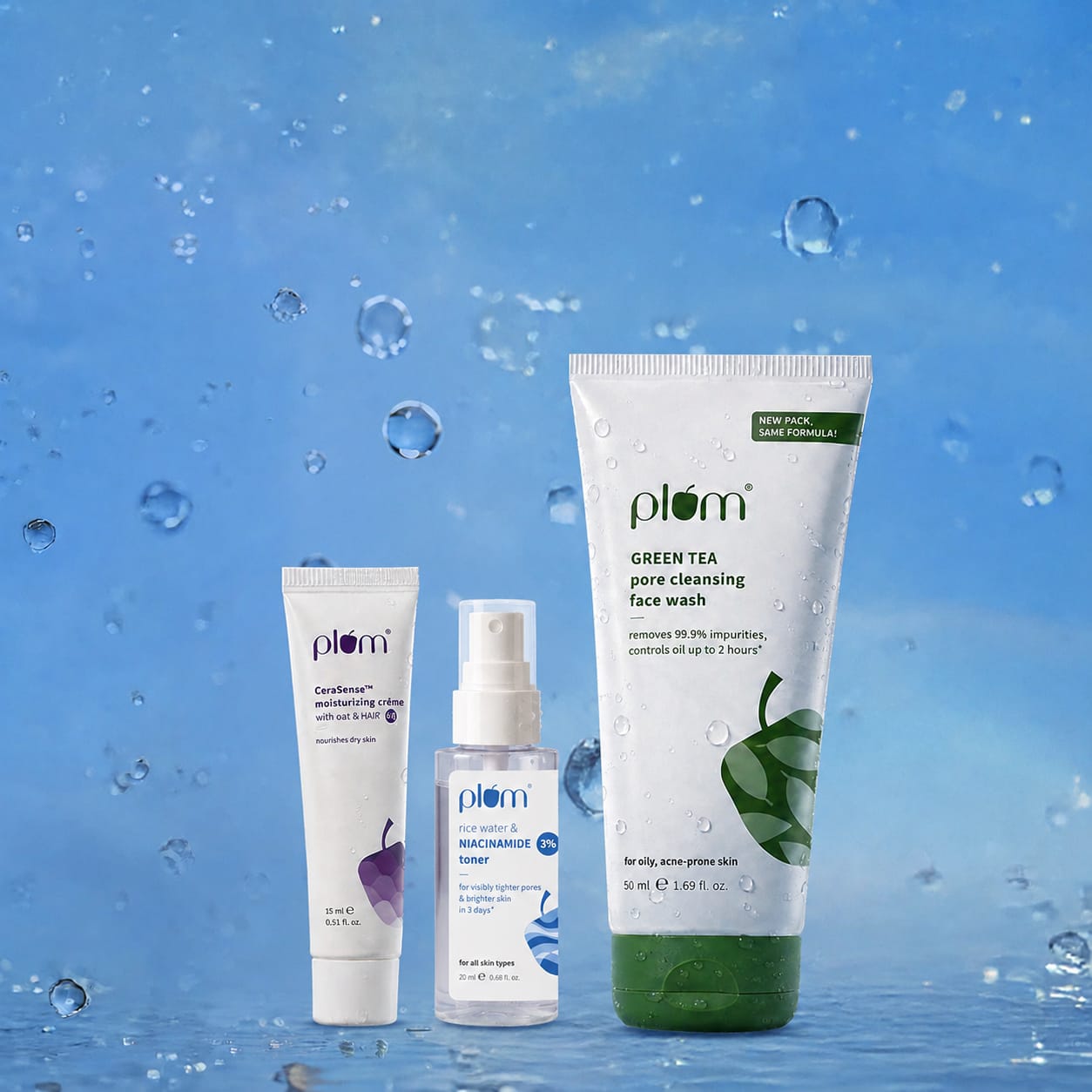 Monsoon Travel Combo | Full-size face wash | Travel-size moisturizer & toner