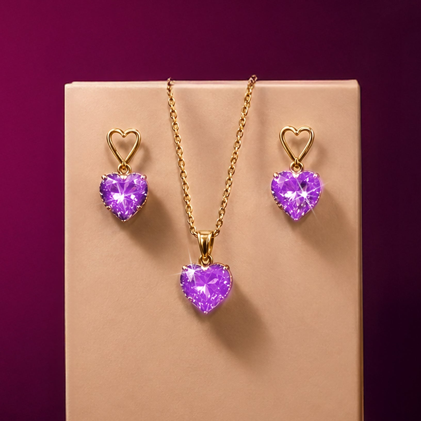 🎁 Lilac love jewellery set (color may vary)