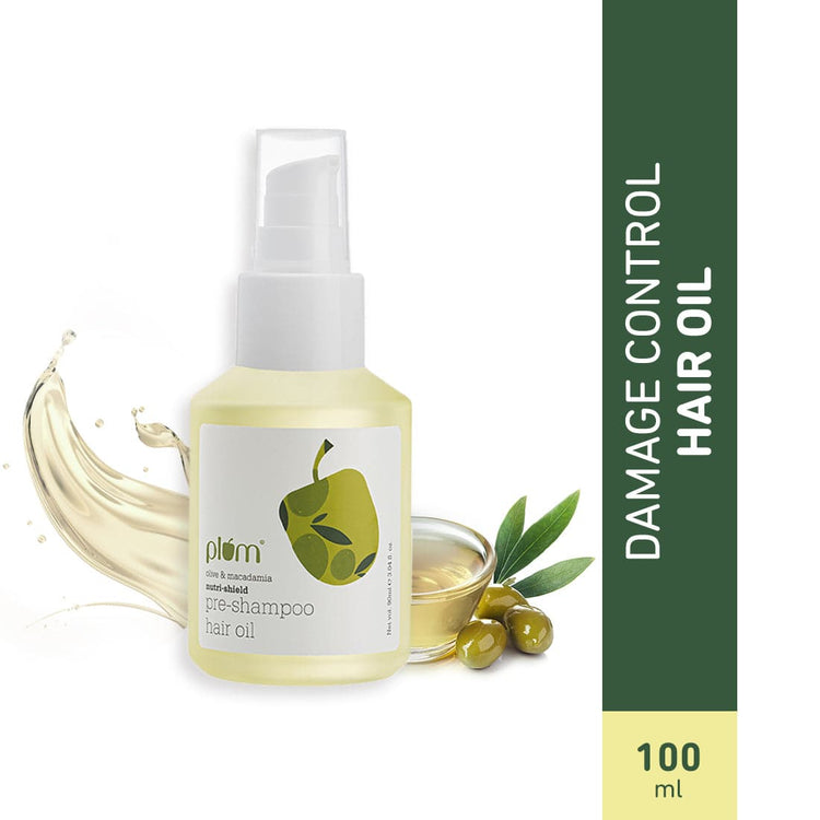Olive & Macadamia Nutri-Shield Pre-Shampoo Hair Oil | Contains 8 Natural Oils |Also Contains Argan Oil , Jojoba Oil| Hydrates, Strengthens, Nourishes Hair | 100% Vegan | Silicone-Free