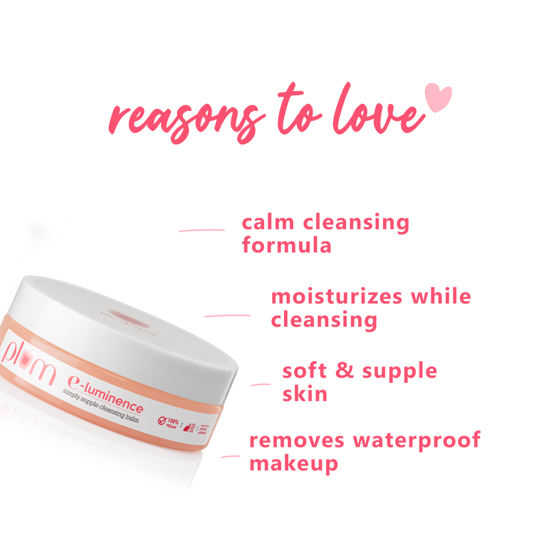 E-Luminence Simply Supple Cleansing Balm | Enriched with Vitamin E | For Normal, Dry, Combination Skin | 100% Vegan