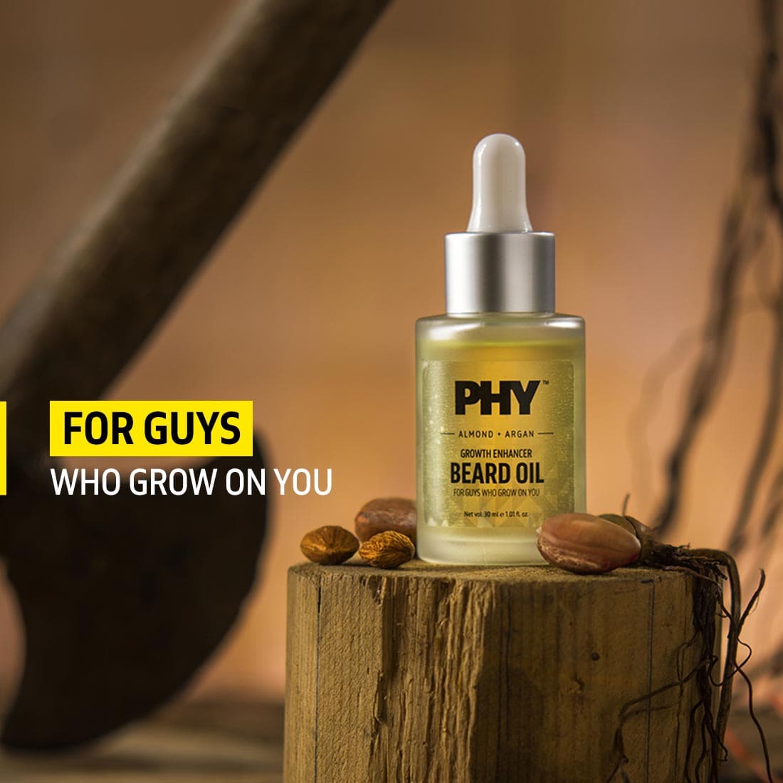 Phy Almond + Argan Beard Oil | Growth Enhancer | All Beard Types