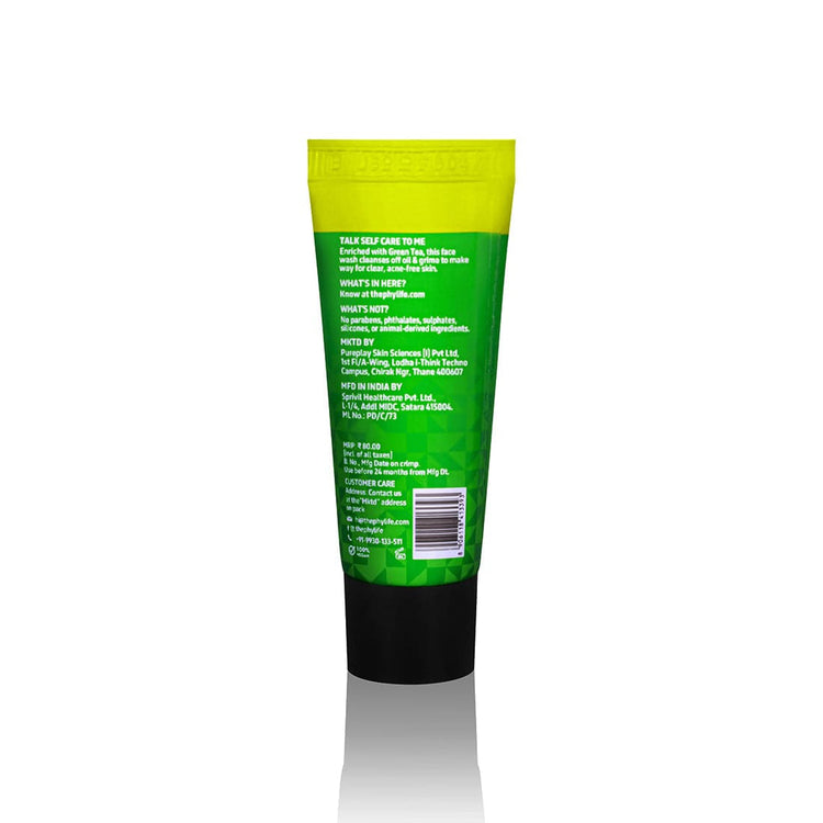 Phy Green Tea Face Wash (15 ml) | Anti-Acne + Oil Control | SLS-Free | For Oily, Acne-Prone Skin