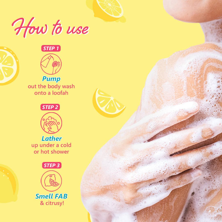 Plum BodyLovin’ Lemme Lemon Shower Gel | Body Wash | All Skin Types | Lemon Fragrance | SLS Free | 100% Vegan | Non-Drying
