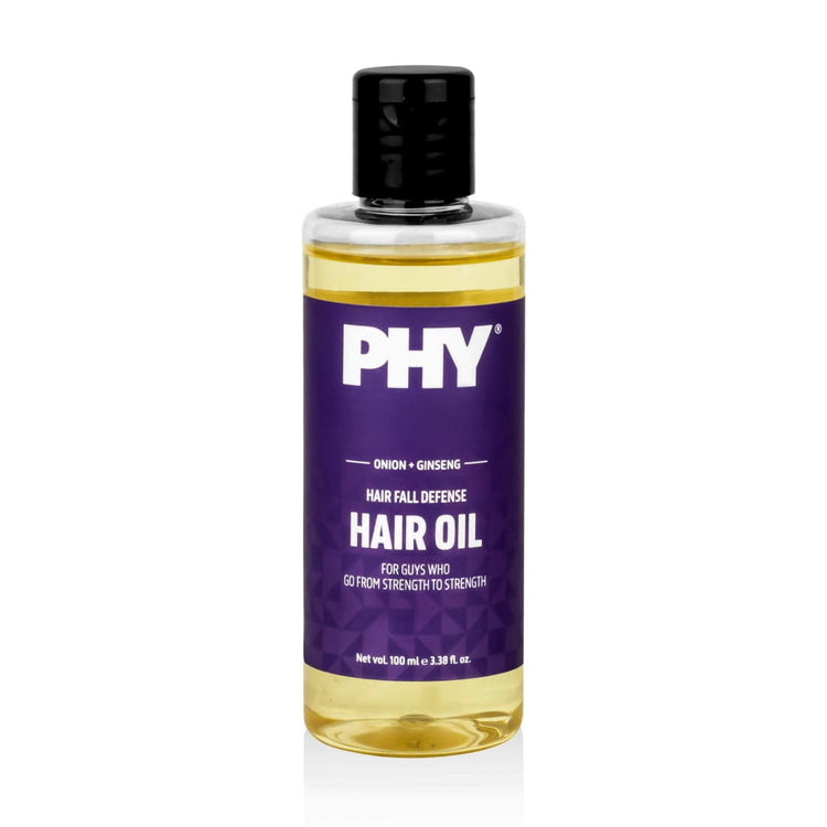PHY Hair Fall Defense Hair Oil | Onion + Ginseng | Reduces Hair Fall | Strengthens Hair Roots | For all hair types | 100% Vegan, SLS-free