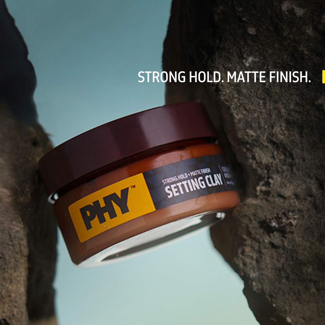 Phy Hair Setting Clay | Strong Hold + Matte Finish | No Synthetic Polymers | All Hair Types