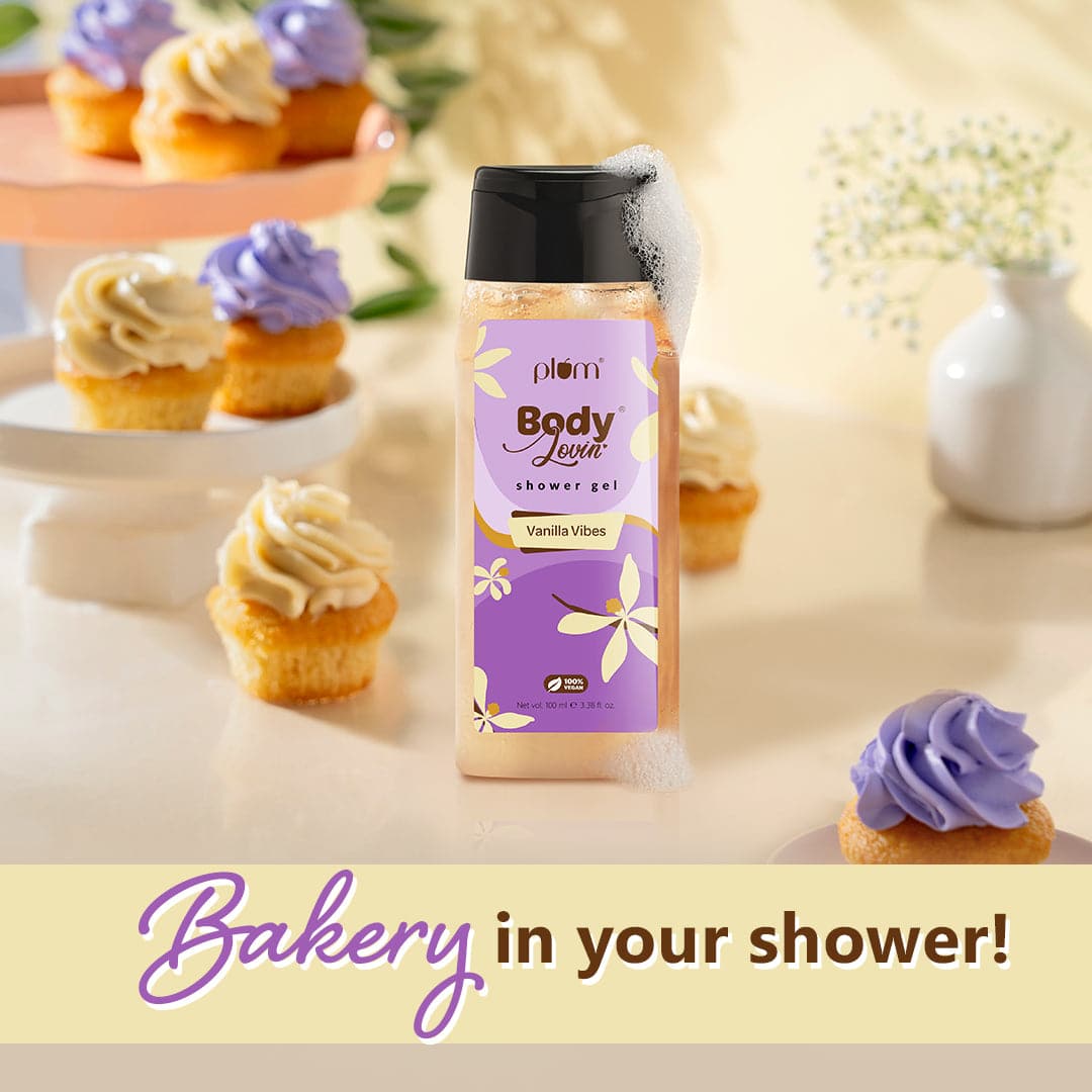 Plum BodyLovin' Vanilla Vibes Shower Gel (100ml) | Body Wash | Travel-Friendly | Vanilla Fragrance | Super-Lathering